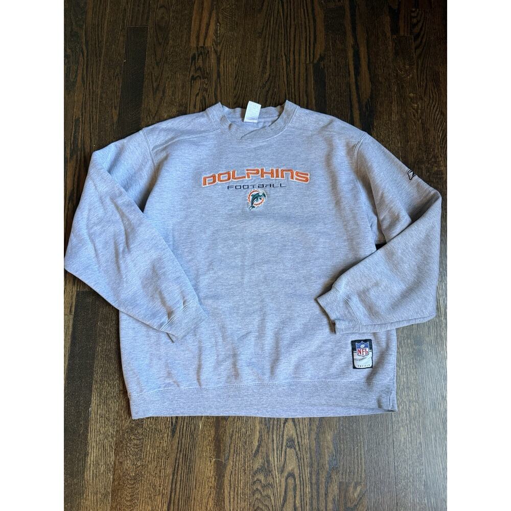 NFL Team Apparel Reebok Miami Dolphins Vintage Sweatshirt L Embroidered